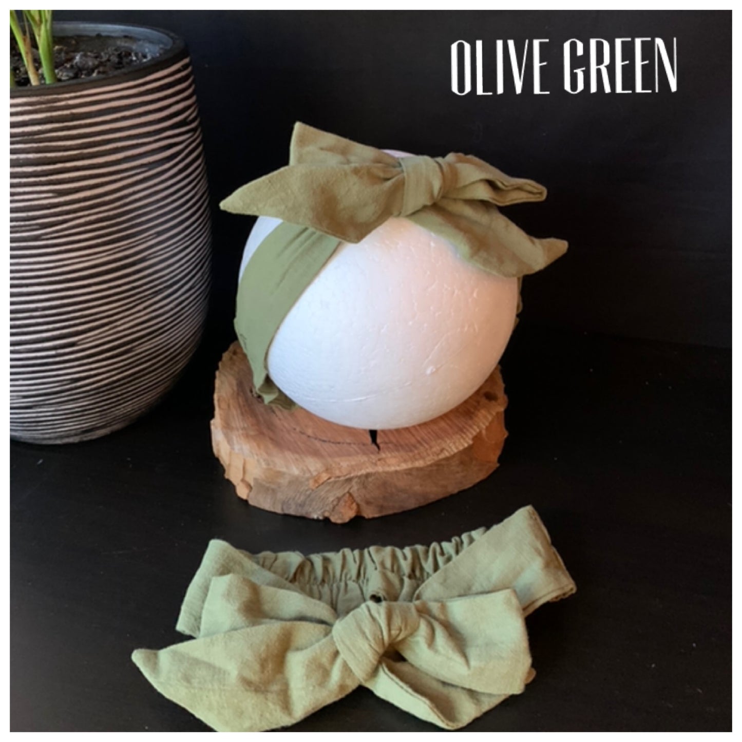 Olive Green elastic headband