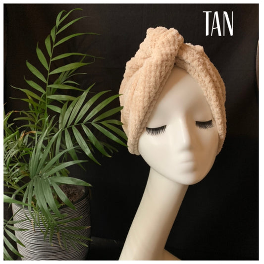 Tan hair towel wrap