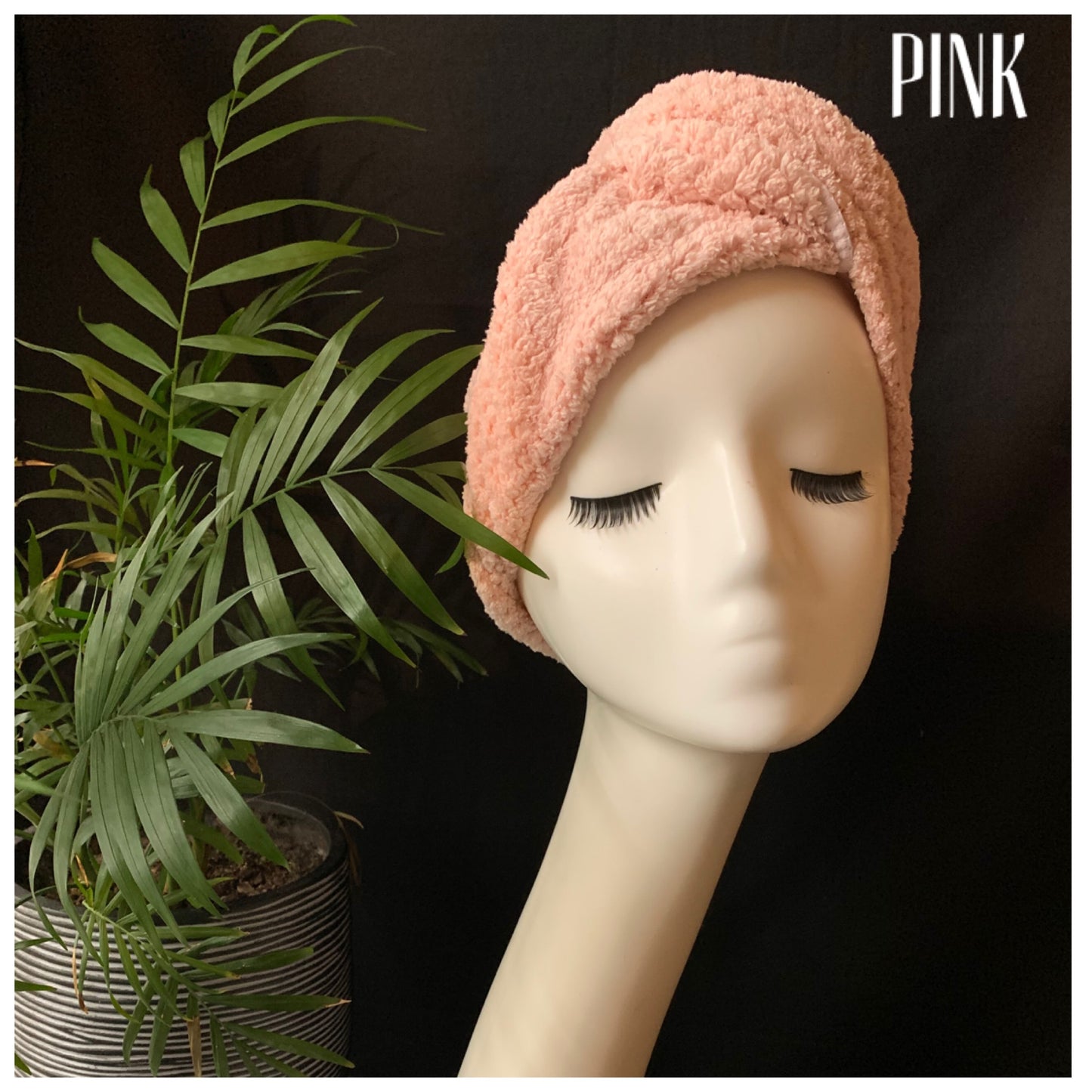 Pink hair towel wrap